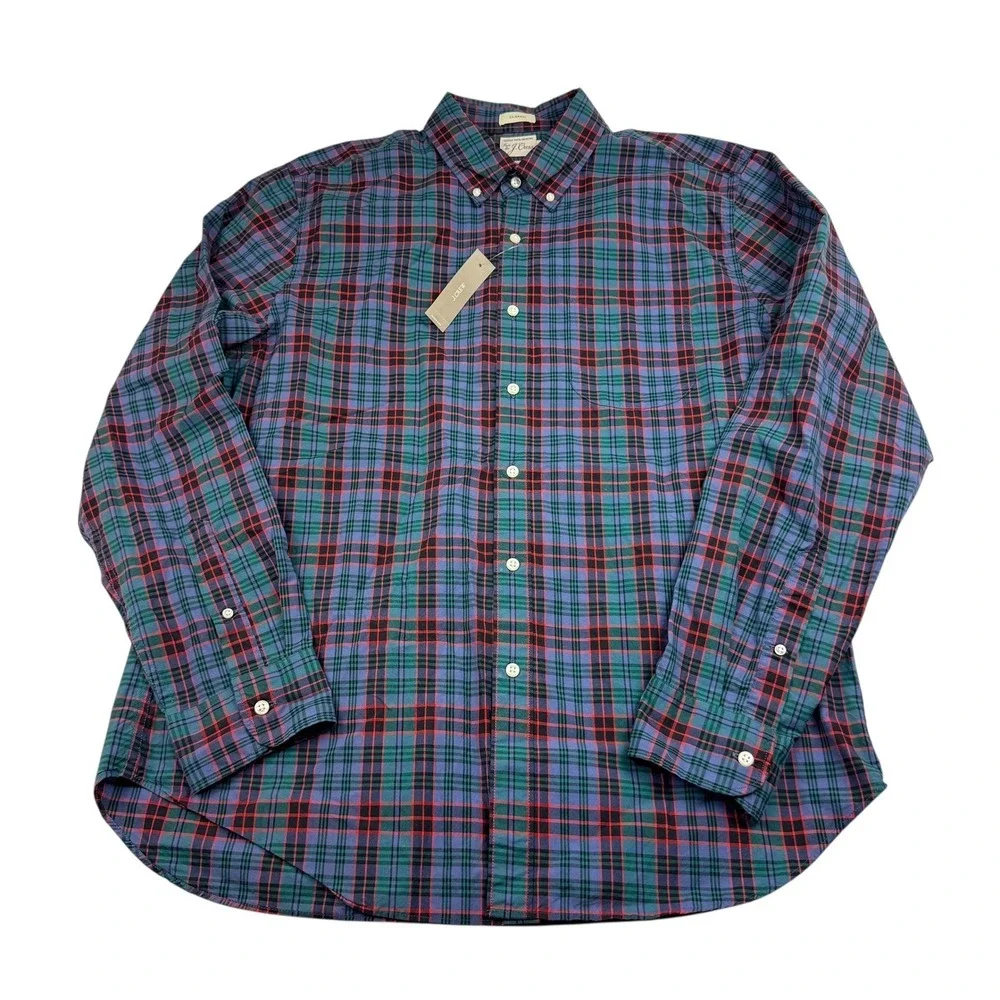 J. Crew Men's‎ Classic Fit Plaid Button Down Shirt Long Sleeve Size Large NWT